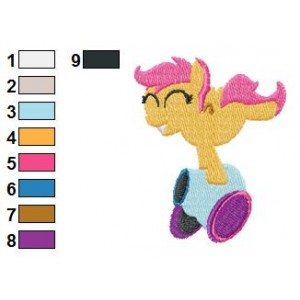 Scootaloo Playing Embroidery Design